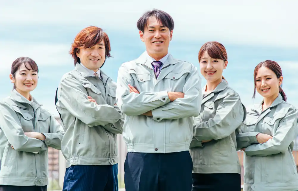 作業服を着たスタッフ