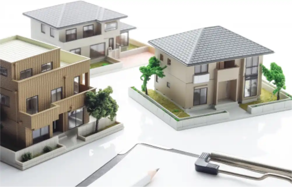 住宅模型を使った土地活用の検討イメージ